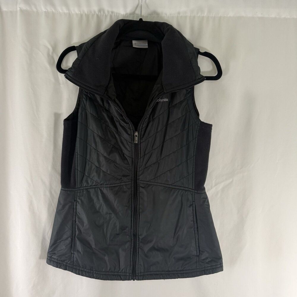 Columbia Vest Women's Small Black Full Zip Sleeveless Pockets Lightweight